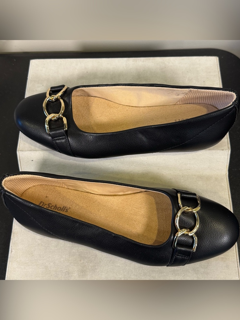 Dr. Scholl's Black Ballet Flats with Gold Accent, size 9, NWOT - Picture 3 of 11